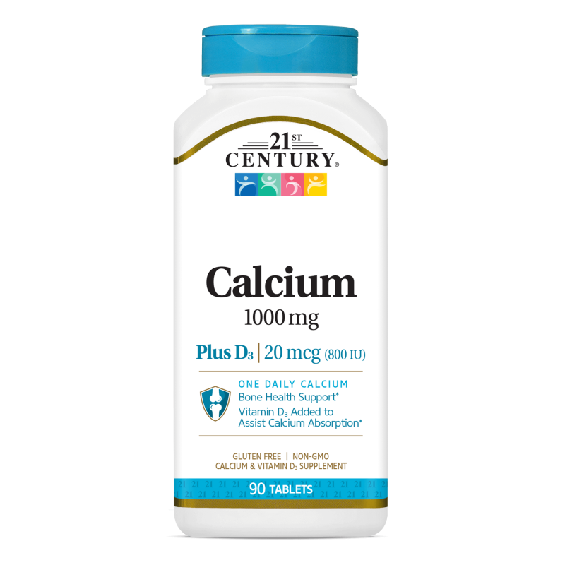 21st Century Calcium 1000mg D3 20mcg 12