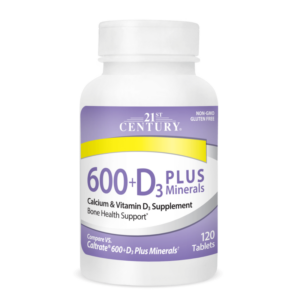 21st Century Calcium 600mg + D3 Plus Minerals - Калций + Витамин D3 + Минерали Разфасовка 120 tabs