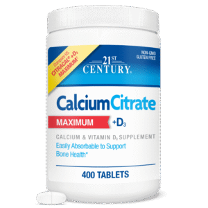 21st Century Calcium Citrate + D3 Maximum - Калций + Витамин D3, Разфасовка 75 tabs