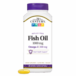 21st Century Fish Oil 1000mg Reflux Free - Enteric Coated Softgels - Омега 3 Рибено Масло, Разфасовка 90 sgels