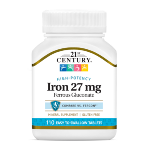 21st Century Iron 27mg Ferrous Gluconate - Желязо Разфасовка 110 tabs