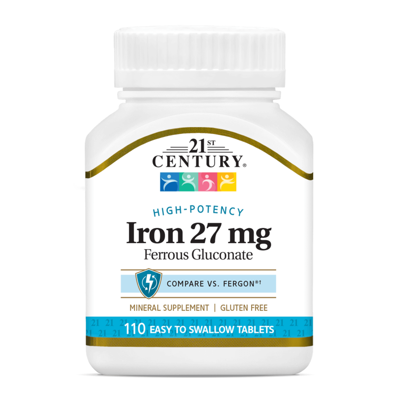 21st Century Iron 27mg Ferrous Gluconate 12