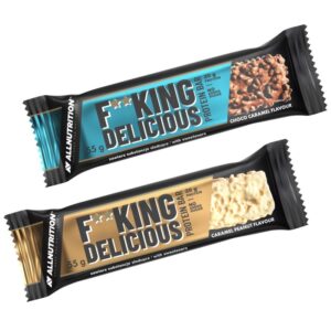 Allnutrition F**King Delicious Protein Bar - Протеинов Бар, Вкус Карамел и фъстъци, Разфасовка 55g