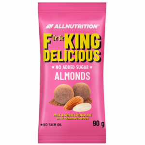 AllNutrition F**king Delicious Almonds - Milk & White Choco Tiramisu - Диетични Бадеми в Шоколад, Вкус Тирамису, Разфасовка 90g