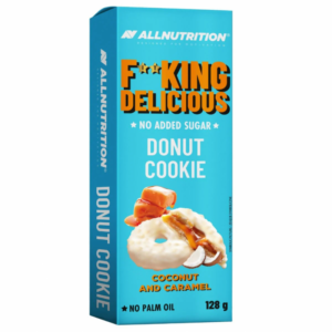AllNutrition F**King Donut Cookie - Coconut and Caramel - Диетични Донът Бисквити, Вкус Кокос и карамел, Разфасовка 128g
