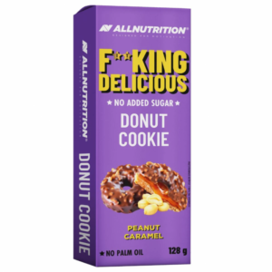AllNutrition F**King Donut Cookie - Peanut Caramel - Диетични Донът Бисквити, Вкус Карамел и фъстъци, Разфасовка 128g