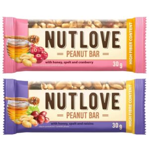 Allnutrition NutLove Peanut Bar - Peanut Bar, Cranberry Flavor, 30g