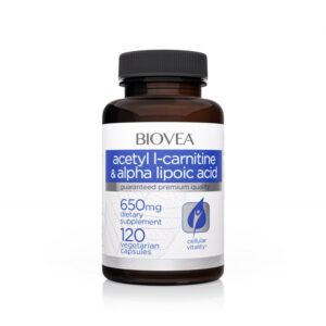 Biovea Acetyl L-Carnitine + Alpha Lipoic Acid 650mg - Ацетил Л-Карнитин + Алфа Липоева Киселина, Разфасовка 120 vcaps