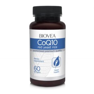 Biovea CoQ10 60mg & Red Yeast Rice - Coenzyme Q10 + Red Yeast Rice, Pack of 60 sgels