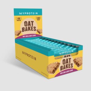 Myprotein Oat Bakes - Протеинов бар с овесени ядки, Вкус Бял Шоколад с Боровинка, Разфасовка 75g