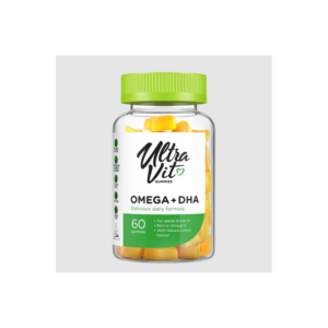 UltraVit Gummies Omega + DHA - Омега 3, Вкус Лимонада, Разфасовка 60 gummies