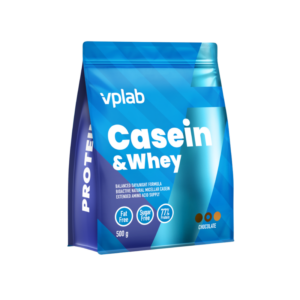 VPLab Casein & Whey - Казеин и Суроватъчен Протеин, Вкус Шоколад, Разфасовка 500g